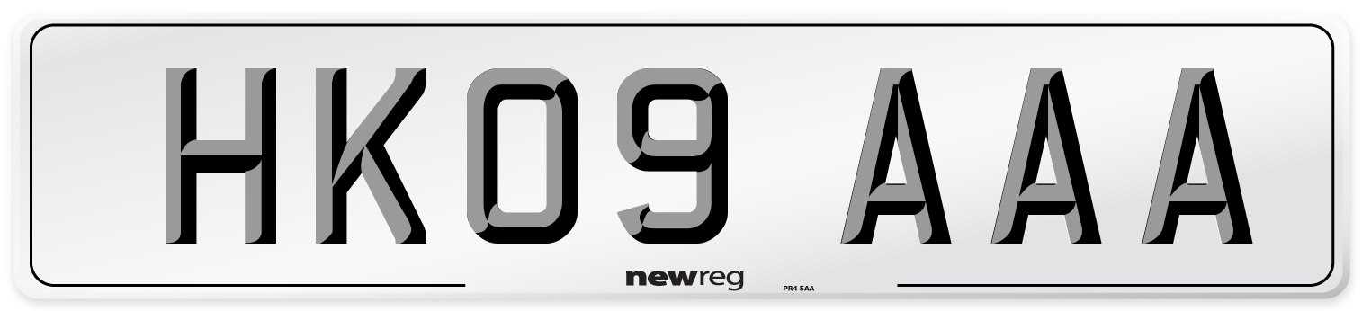 HK09 AAA Number Plate from New Reg